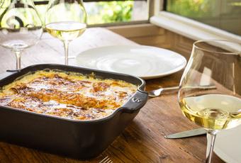 Kartoffelgratin mit Knoblauch und Crème fraîche