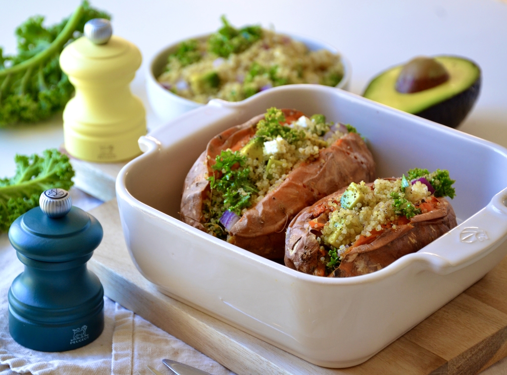 Gefüllte Süßkartoffeln vegetarisch