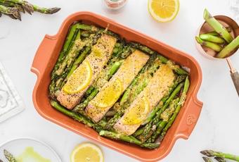 Lachs mit Spargel und Parmesan