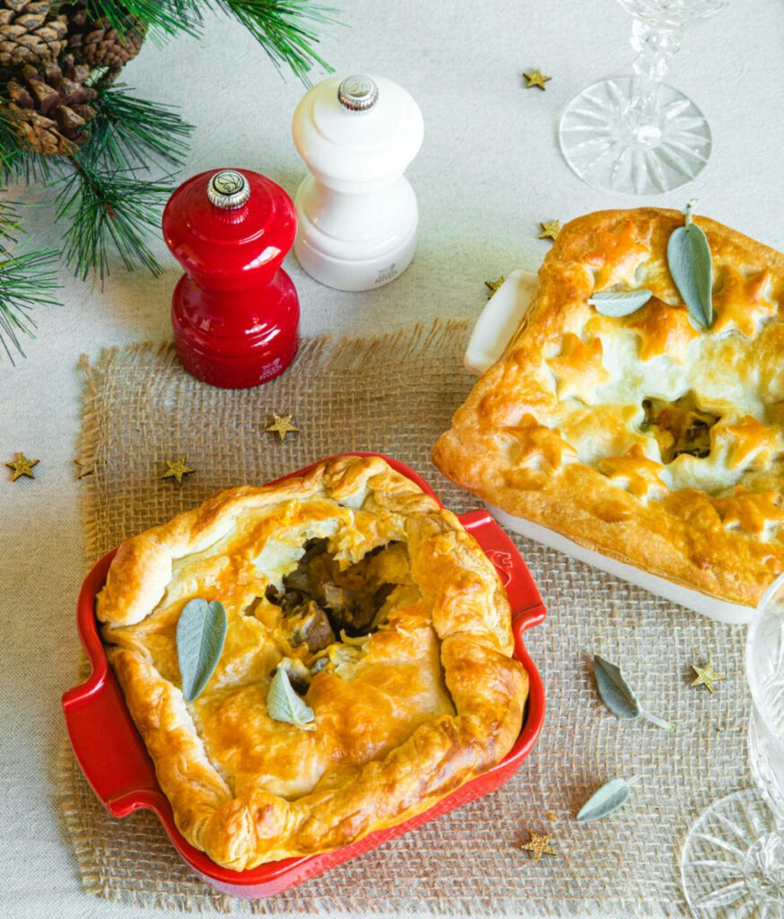 Kartoffel-Kürbis-Kuchen mit Champignons