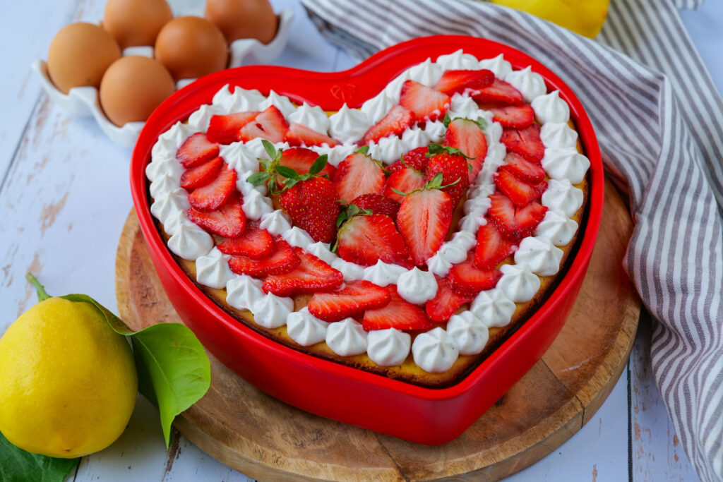 Gesunder Zitronen-Erdbeer-Kuchen