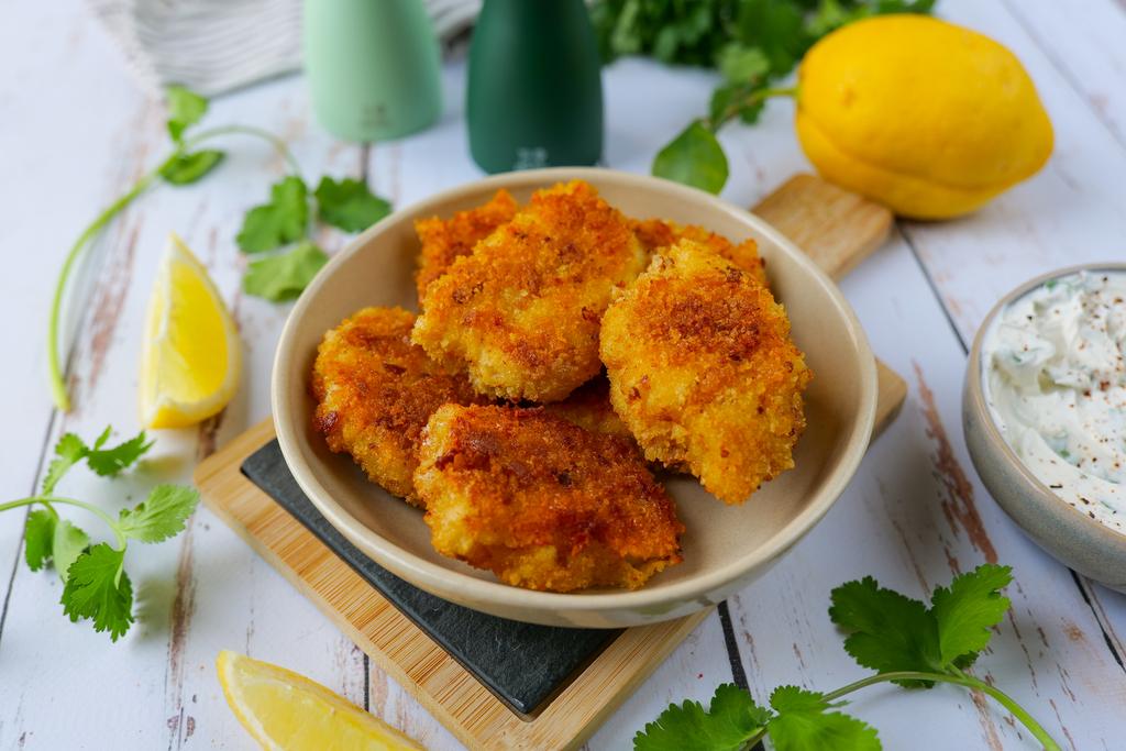 Wolfsbarsch-Kroketten mit hausgemachtem Panko