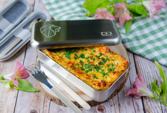Lasagne mit Lauch, Lachs und Käse