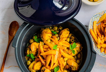 Hähnchen Tagine mit Oliven und kandierter Zitrone
