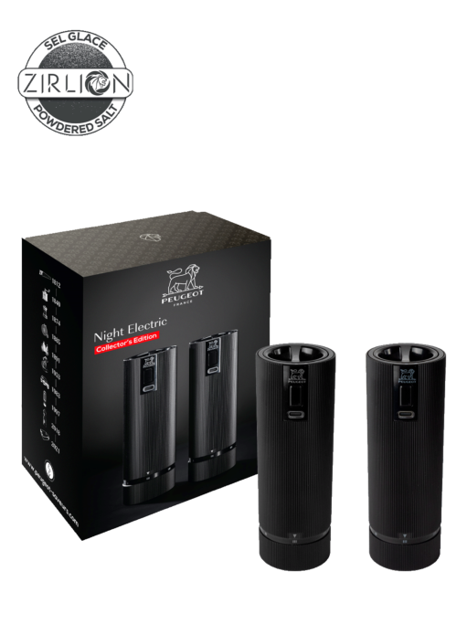 Peugeot Line Duo Set – Elektrische Pfeffer- & Salzmühle, U’Select Mahlgrad, USB-C, Mattschwarz